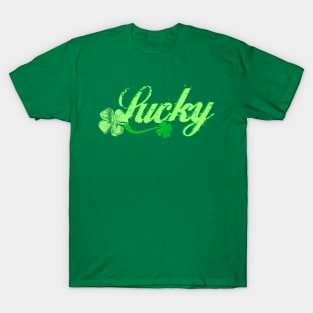 Funny St Patricks Day Lucky Shirt green Lucky Clover Apparel T-Shirt